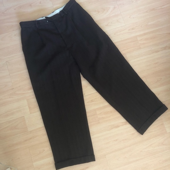 Brown Pin Stripe Trousers - Picture 1 of 5